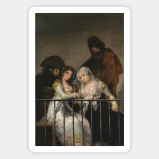 Majas on a Balcony by Francisco Goya Magnet